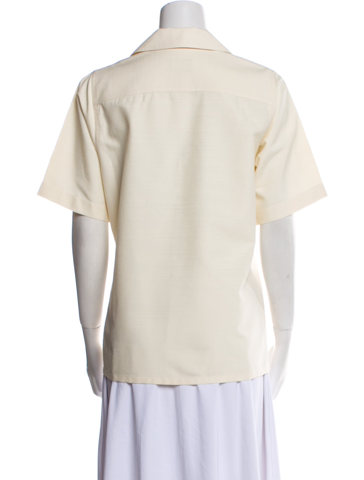 Brioni Silk Short Sleeve Button-Up Top